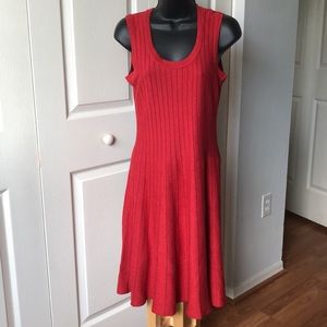 NIC+ZOE Red Knit Sleeveless Dress Sz S